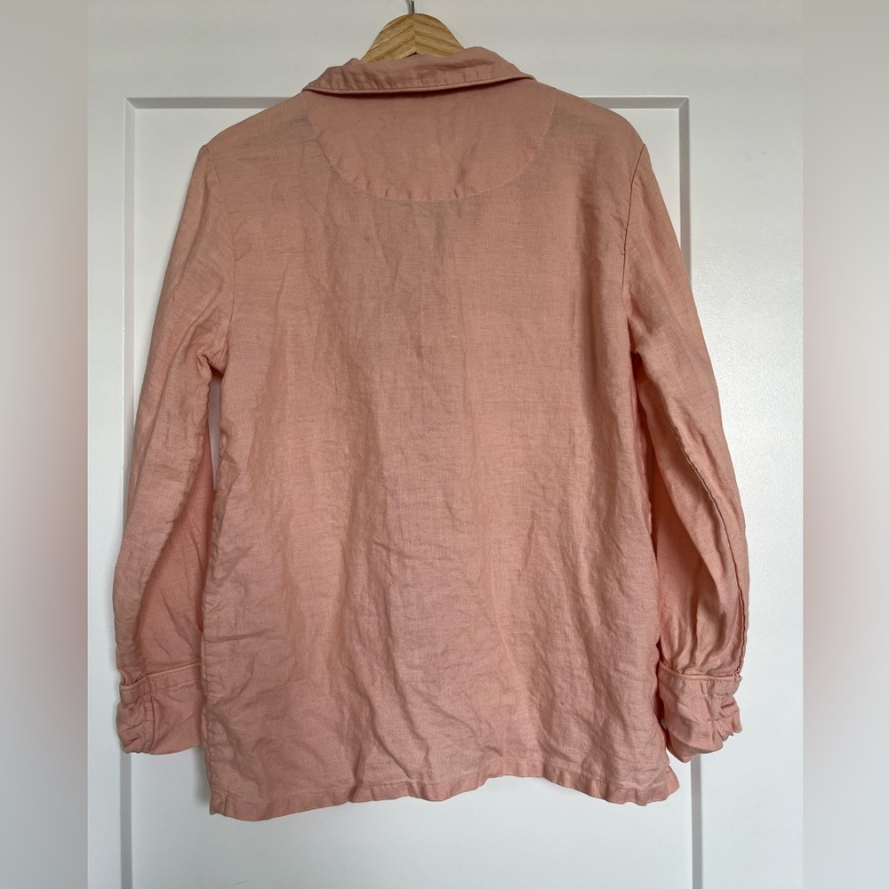 Serena & Lily 100% Linen Set Blush Pink Top & Pants Size S Coastal Resort Lounge - Picture 3 of 15